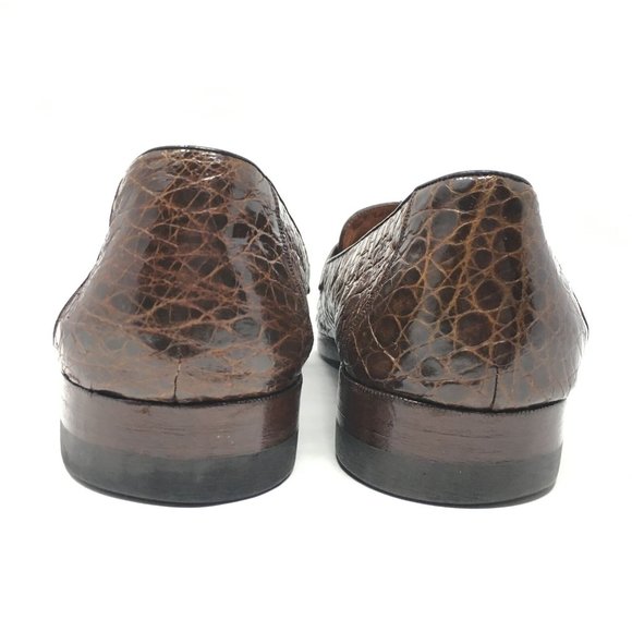 Bally Loafers Shoe Size 7.5/8.5 US Brown Crocodile
